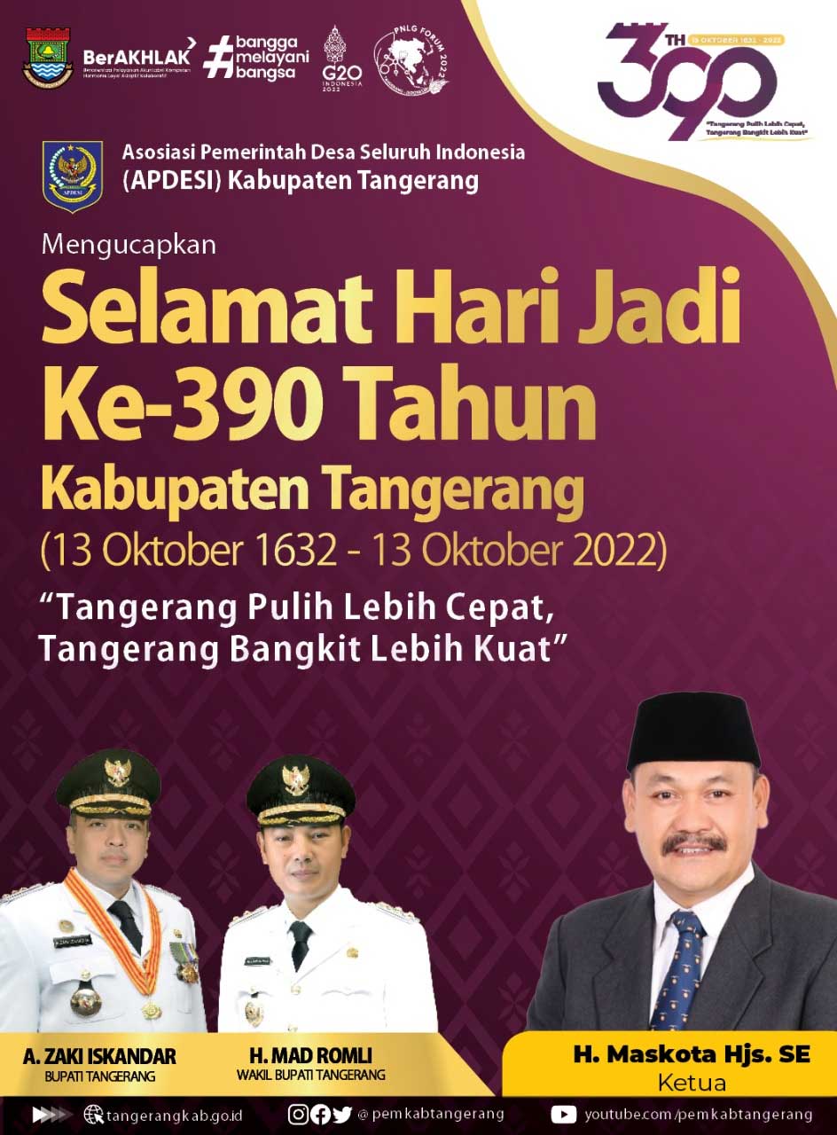 H Maskota Ucapkan Hari Jadi Ke-390 Kabupaten Tangerang