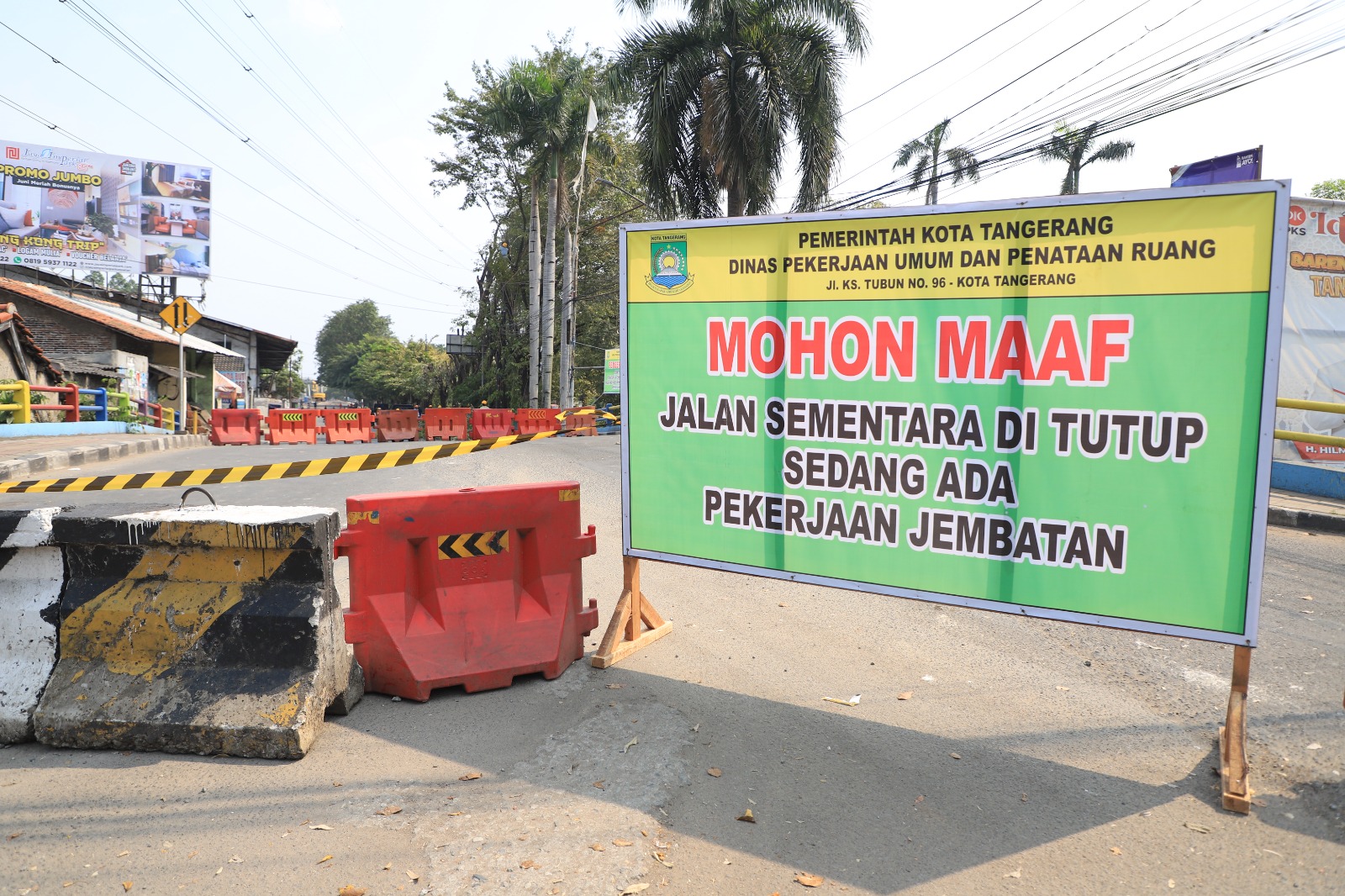 Jembatan Pintu Air 10 Kota Tangerang Ditutup, Lalu Lintas Dialihkan